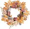 Fall Wreath for Front Door - 22" Autumn Harvest Wreaths Artificial Farmhouse Wreath(Leaves)1"D x 1"W x 1"H
